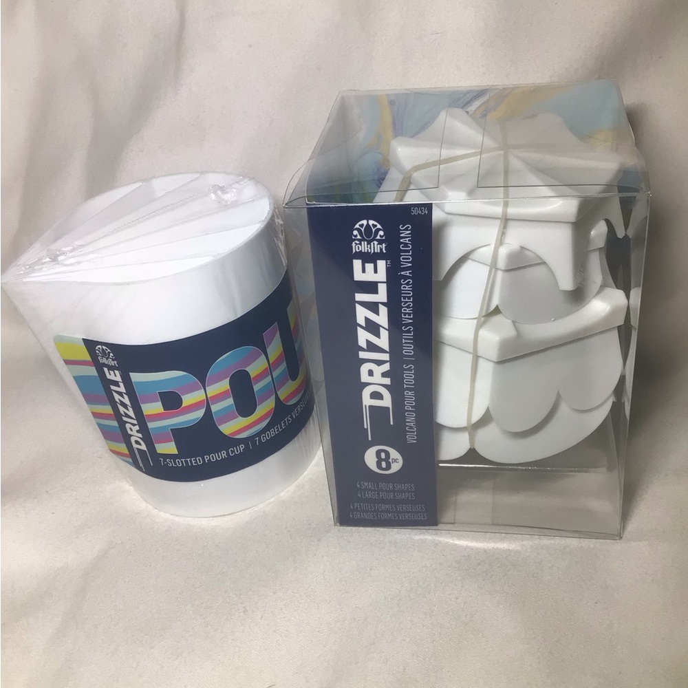 Drizzle brand Paint Pouring Supplies 7-slot Pour Cup & Volcano Pour Set New!